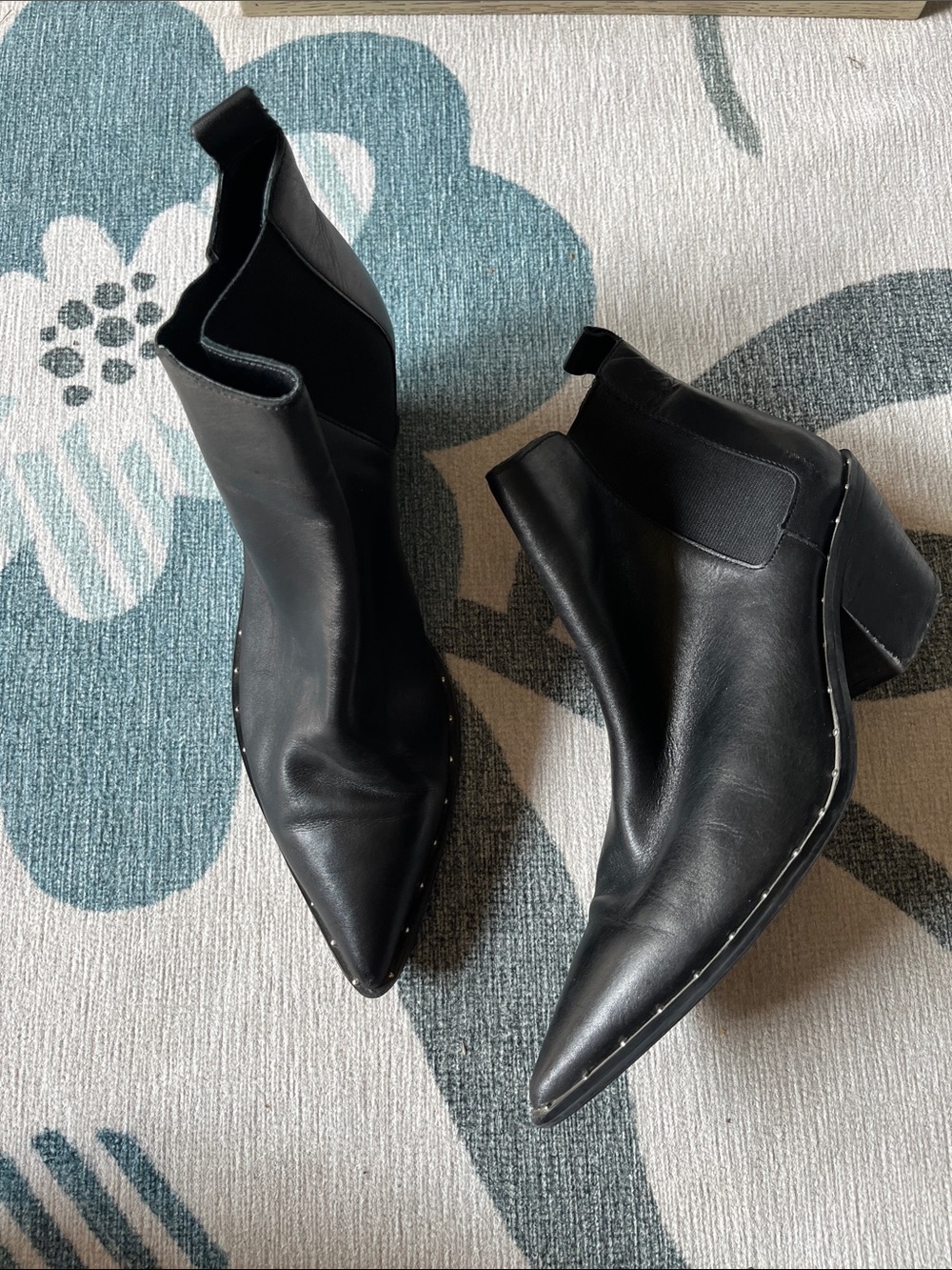 Charles By Charles David Black Pointed Chelsea Booties with Heel